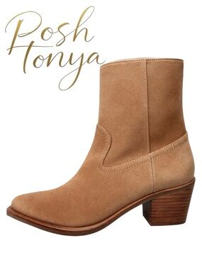 NEW Stuart Weitzman Tate Suede Booties Camel Size 5 Western Festival